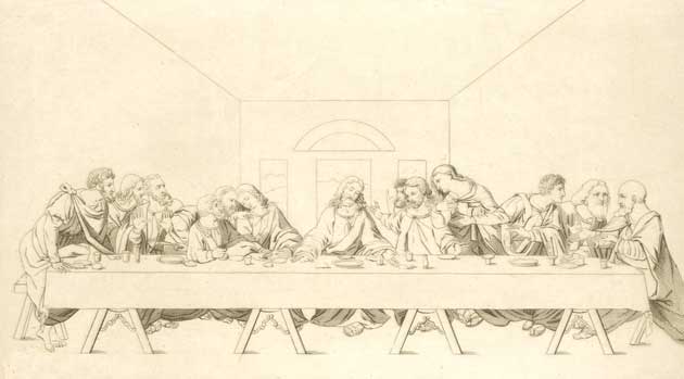 La Cne de Lonard de Vinci.  Gravure de Morghen (C705_55)