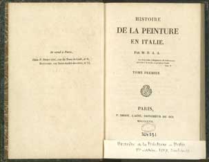 MBAA [Monsieur Beyle ancien auditeur]. - Histoire de la peinture en Italie. - Paris, P. Didot, 1817 (V28103)