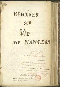 Mmoires sur Napolon.  Mention de Stendhal extr. du manuscrit Vie de Napolon. (R288)