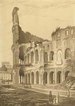 Rome. Le Colise. Dessin et gravure d'Henry Abbott, aquatinte de T. Fielding, 1820. (MarjG_5185)