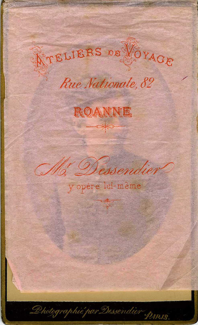 Annonce de l'atelier roannais de Dessendier en 1886