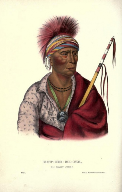 Not Chi Mi Ne. An Ioway Chief.<br>History of the Indian Tribes of North America.<br>Thomas McKenney<br>