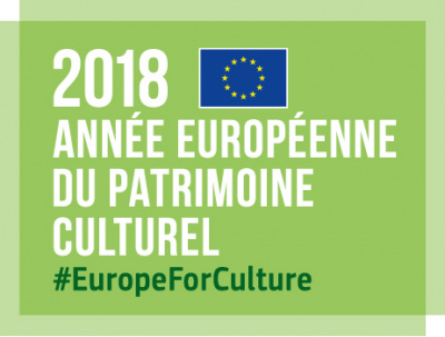 Logo du label Année européenne du patrimoine culturel 2018.<br>