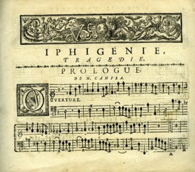 Iphigénie en Tauride tragédie mise en musique par Messieurs Desmarest &amp; Campra. A Paris : chez Christophe Ballard, 1711. © Médiathèque de Roanne