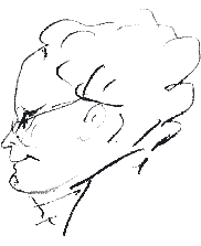 Auto portrait, croquis de Stendhal