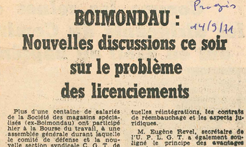 Fin de Boimondau, 9 articles de journaux