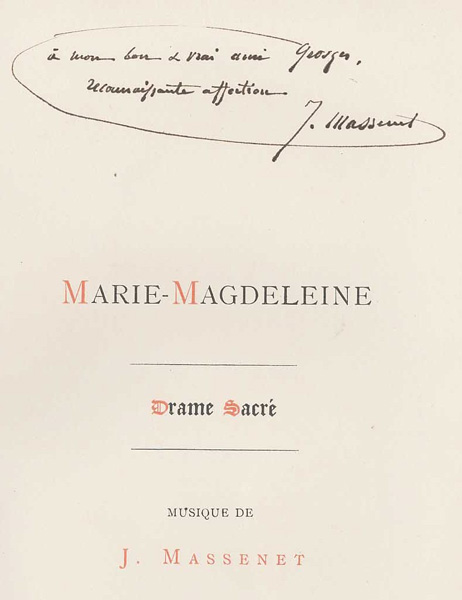 Partition de « Marie-Magdeleine »