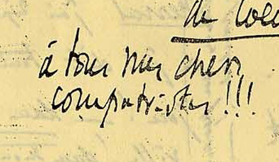 Lettre autographe signée au président de l’Association symphonique (détail)