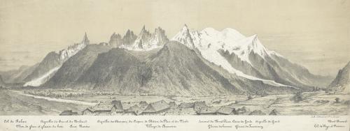 Panorama de la chaine du Mont-Blanc depuis Chamonix