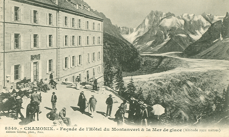Chamonix, Hôtel du Montanvert et Aiguille du Dru