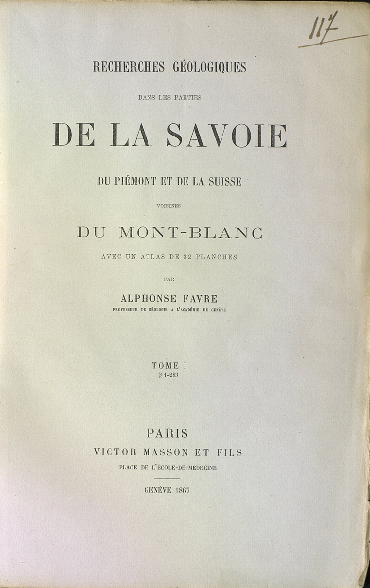 Recherches géologiques dans les parties de la Savoie