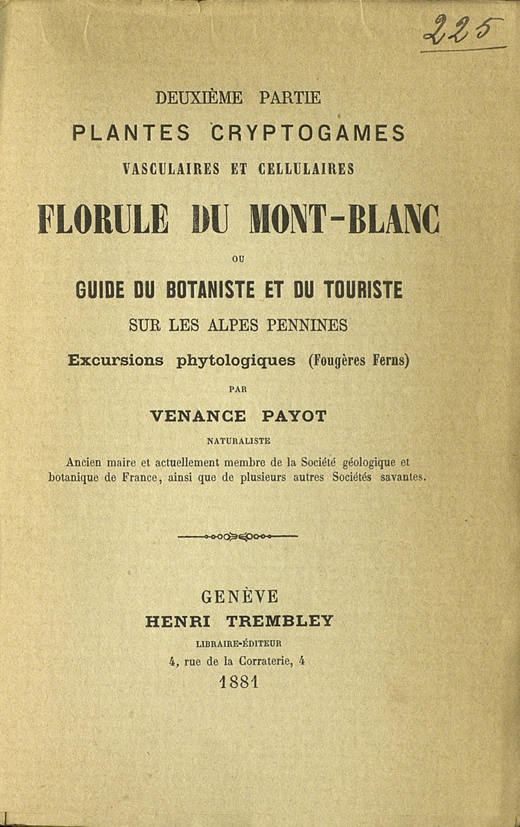 Florule du Mont-Blanc - Plantes cryptogames