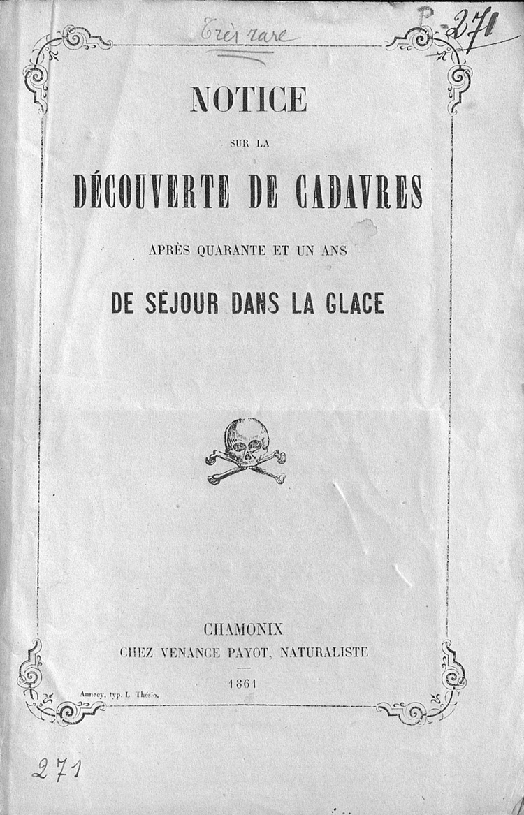 Notice sur la découverte de cadavres après quarante et un ans de séjour dans la glace