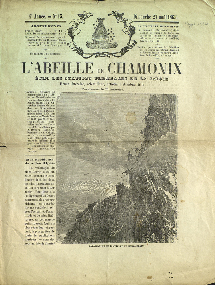 Page de titre du journal 