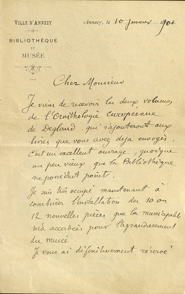 Courrier de M. Le Roux à Venance Payot