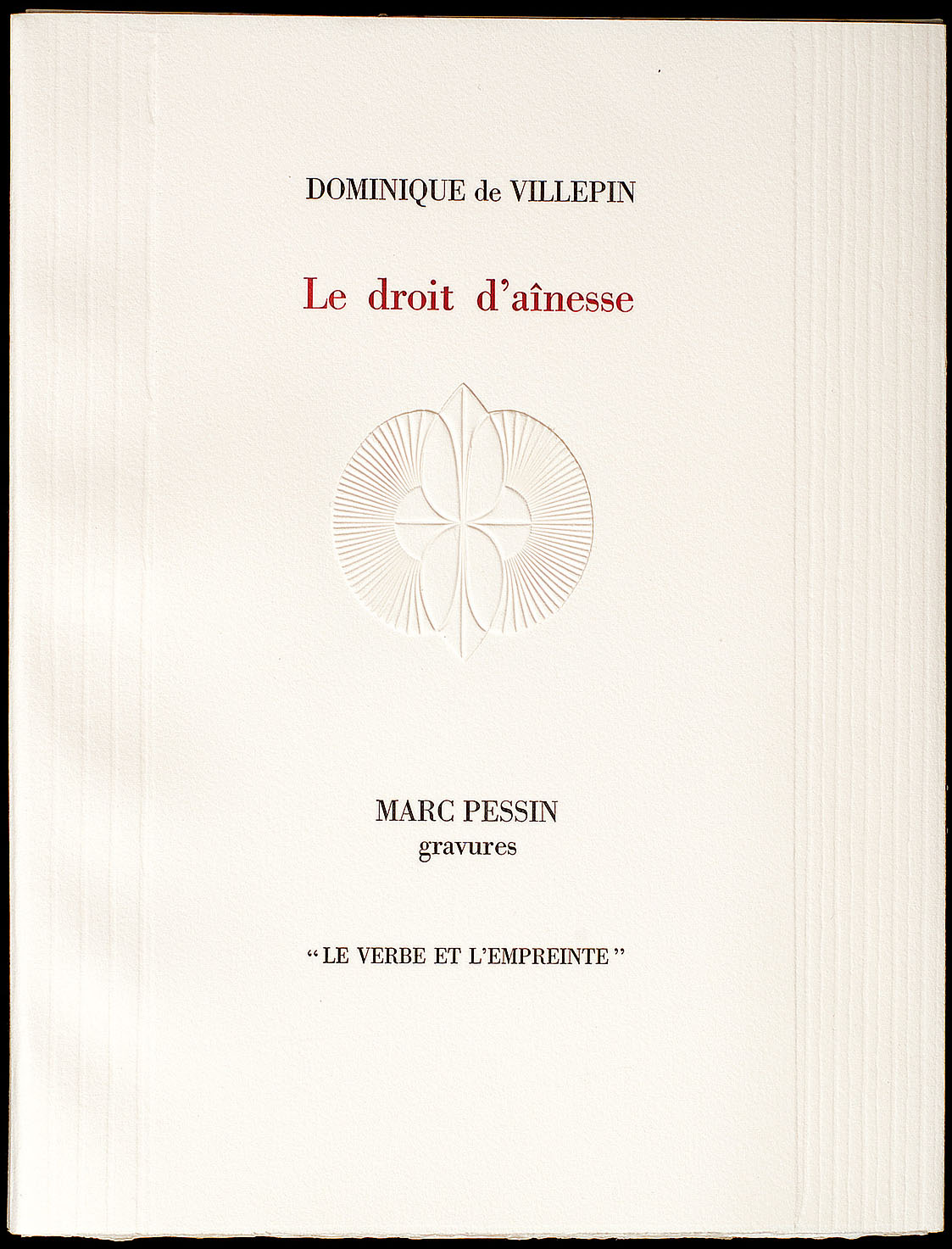 Couverture de "Le Droit d'aînesse" de Dominique de Villepin