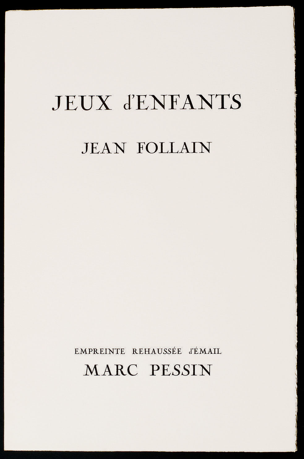 "Jeux d'enfants" de Jean Follain