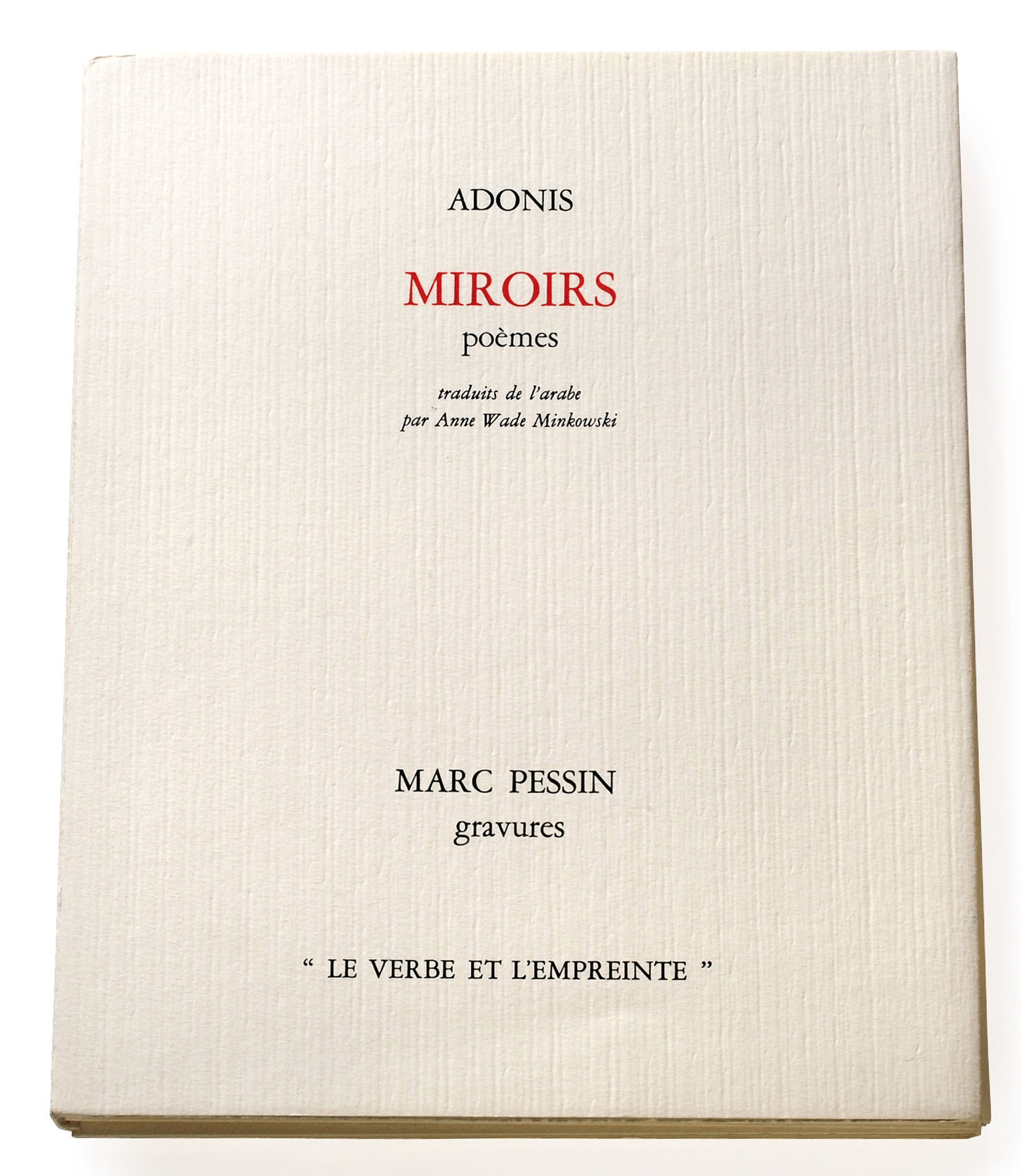 Couverture de "Miroirs" de Adonis