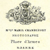 Verso d'une photo-carte de visite de Maria Chambefort mère