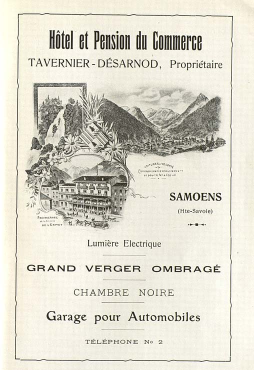 Encarts publicitaires pour des hôtels de Samoëns 