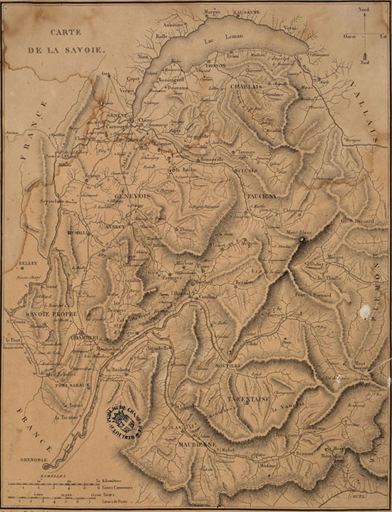 L’évolution des frontières de la Savoie, du Moyen-Âge à 1860