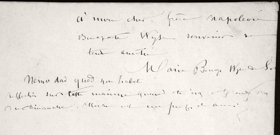 Envoi manuscrit de Marie de Solms
