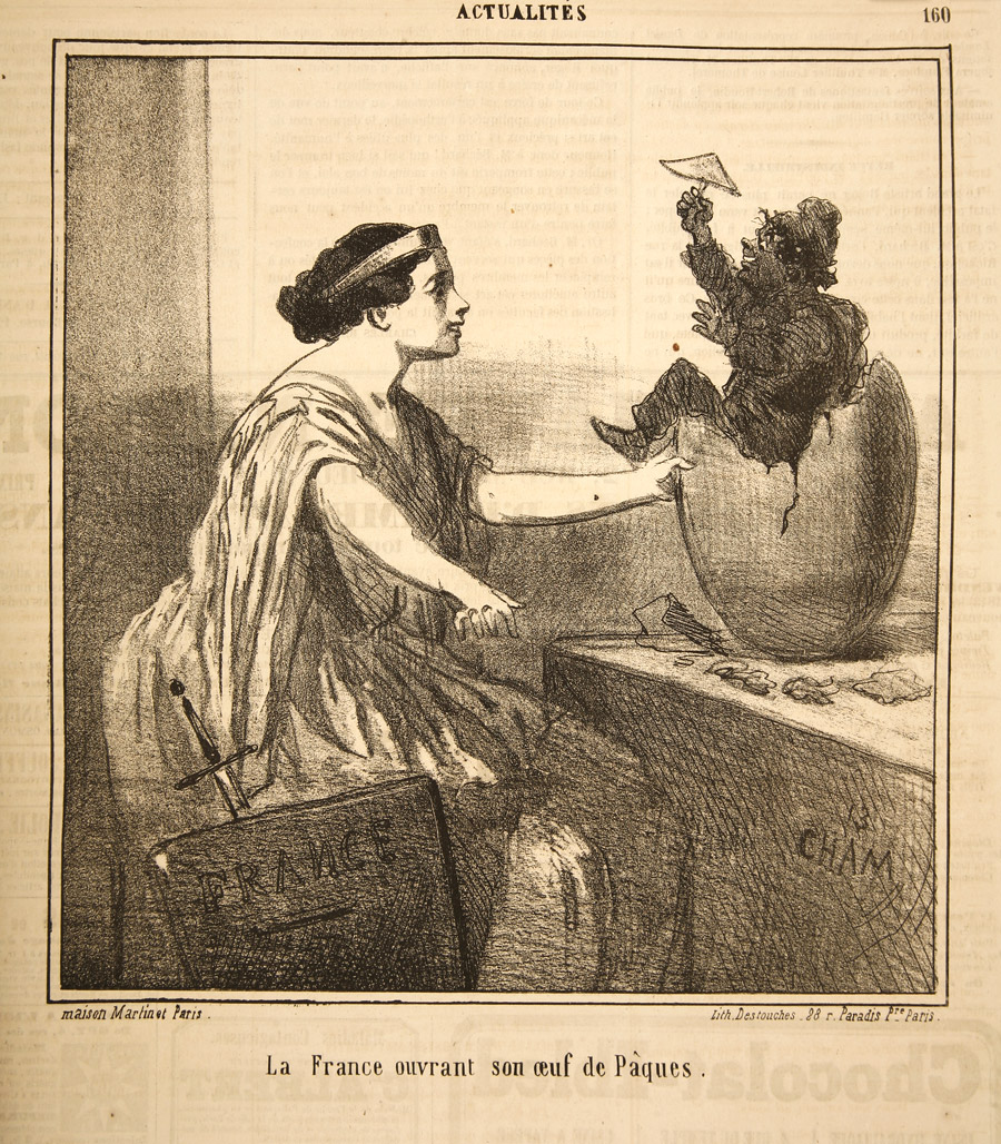 Caricature de Cham parue dans le Charivari, 13 avril 1860