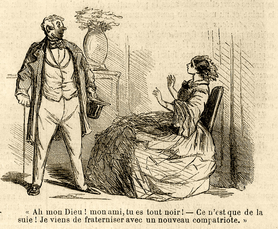Caricature de Cham, parue dans l'Illustration, 30 juin 1860