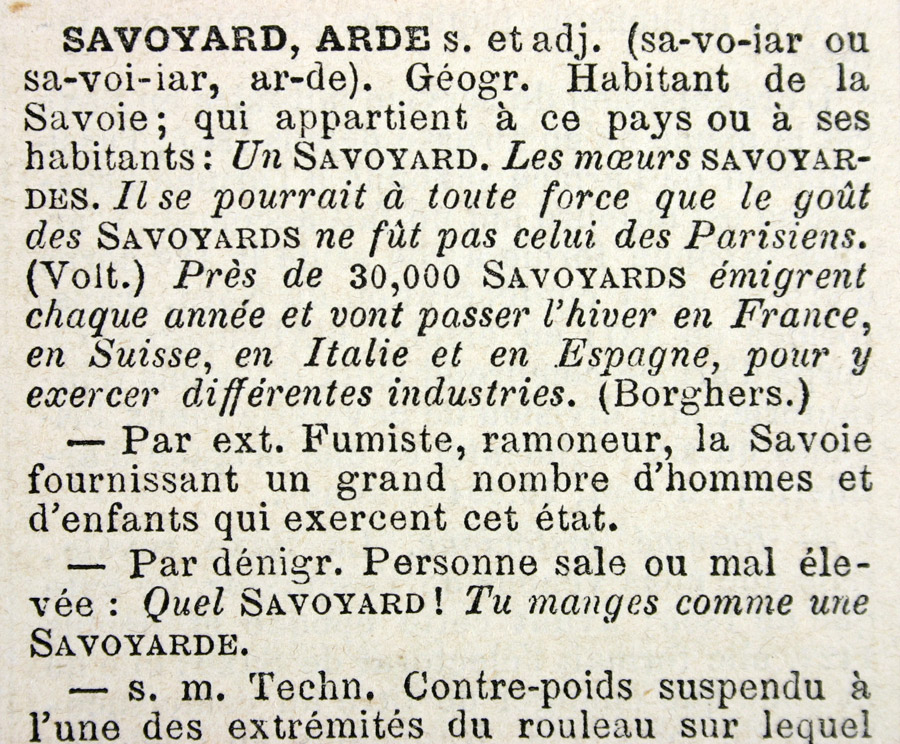 Définition SAVOYARD, ARDE