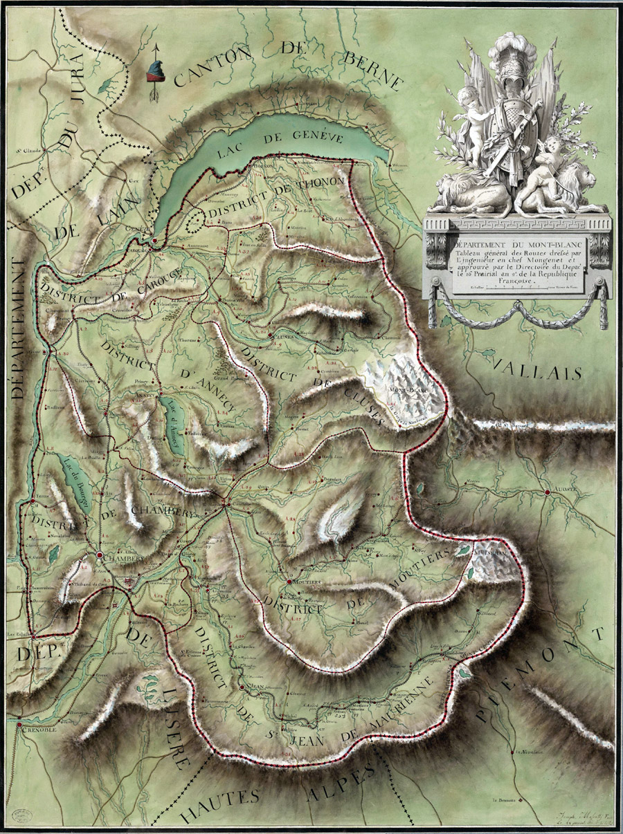 Carte du département du Mont-Blanc, 1794