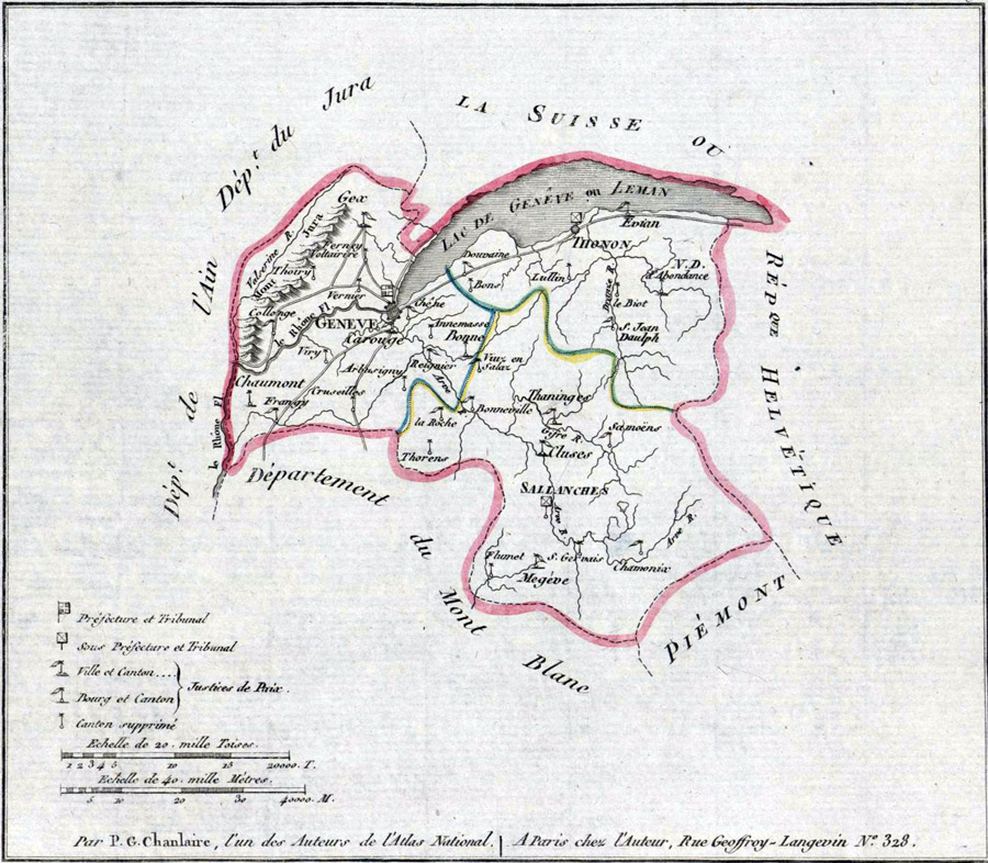 Carte du département du Léman, 1798