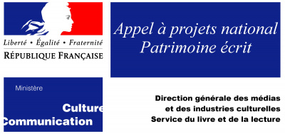 Logo de l'Appel à projets national patrimoine écrit<br>