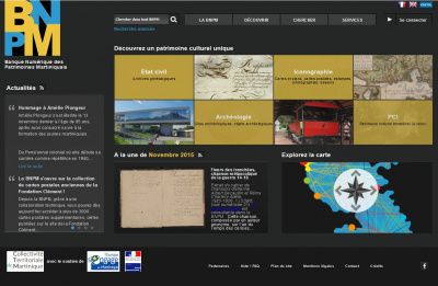 Visuel site Banque numérique des Patrimoines Martiniquais<br>