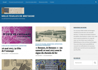 Visuel site Mille feuilles de Bretagne<br>