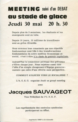 Mai 68 et les Archives Municipales et Métropolitaines de Grenoble.