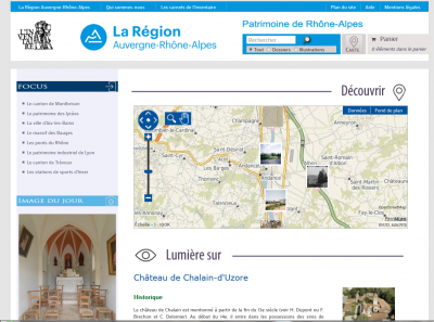 Visuel du portail de l'Inventaire Général du Patrimoine Culturel d'Auvergne-Rhône-Alpes.<br>