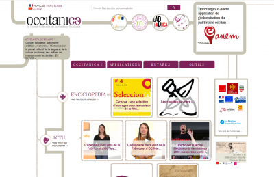 Visuel du site Occitanica.<br>