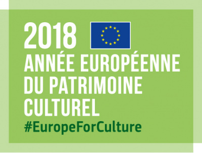 Logo du label Année européenne du patrimoine culturel 2018.