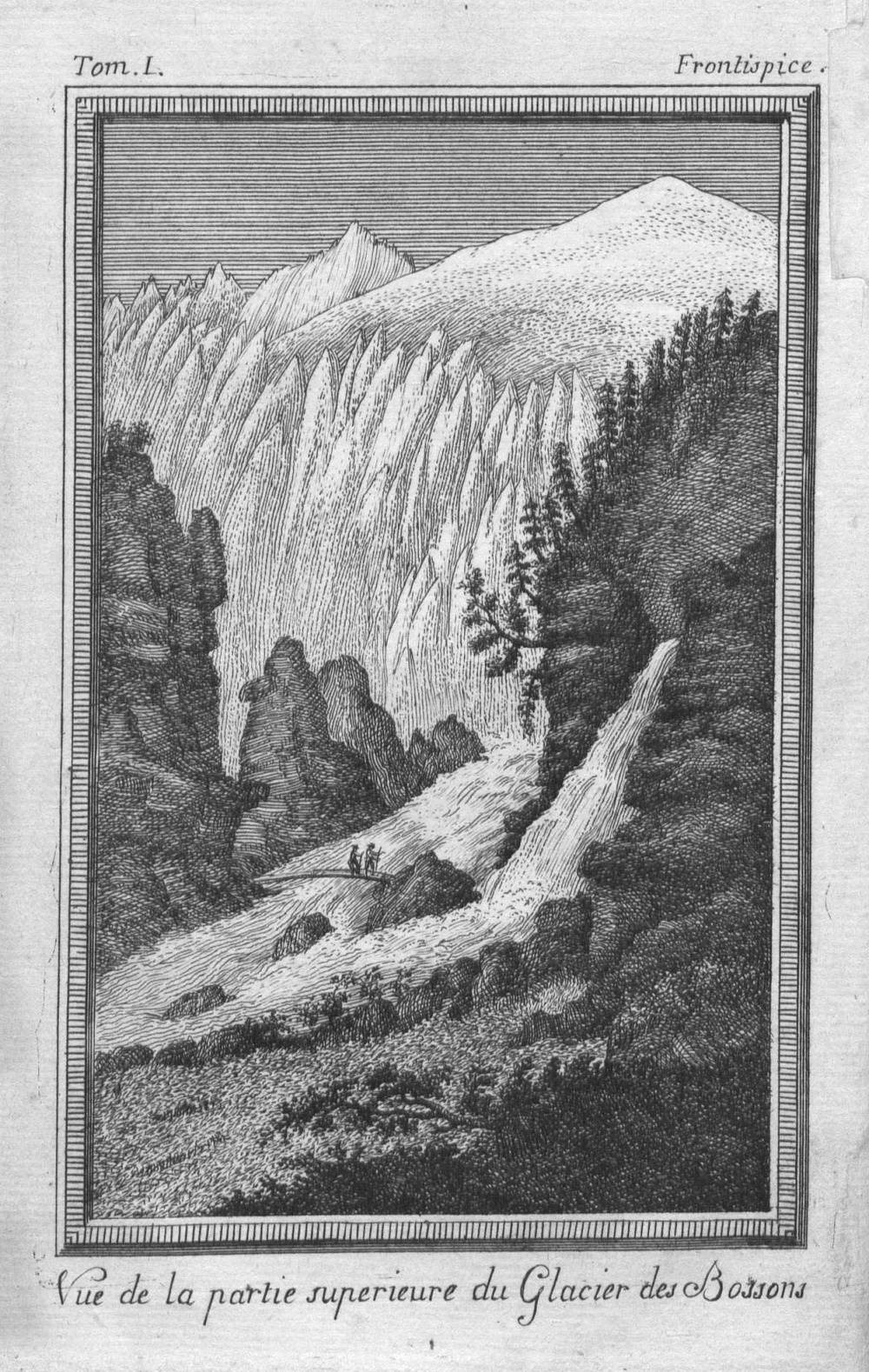 Vue de la partie supérieure du glacier des Bossons. Bibliothèque d'Annecy