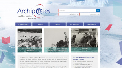 Visuel du site Archipôles, Archives polaires françaises.<br>