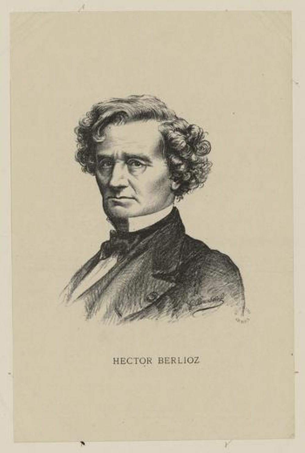 Hector Berlioz, estampe de Brunswick, G.
               graveur (cote Pd.1 Berlioz (Hector) (29)) ©Bibliothèque municipale, ville de Grenoble