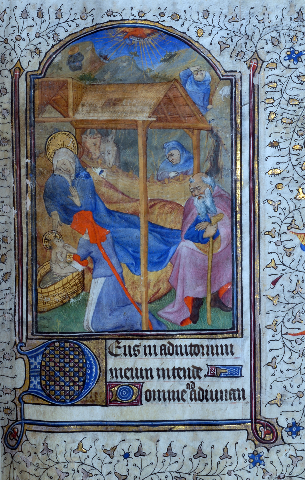 Heures à l'usage de Rome (15e siècle) : Nativité. © Bibliothèque publique et universitaire de Valence.