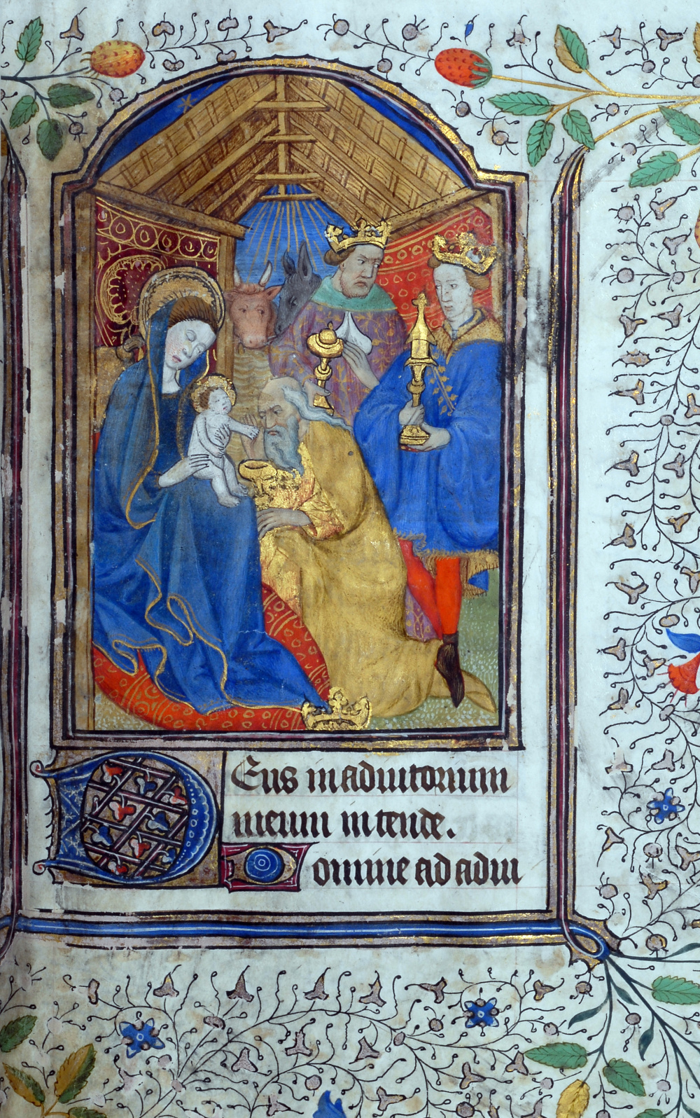 Heures à l'usage de Rome (15e siècle) : L'Adoration des rois mages. © Bibliothèque publique et universitaire de Valence.