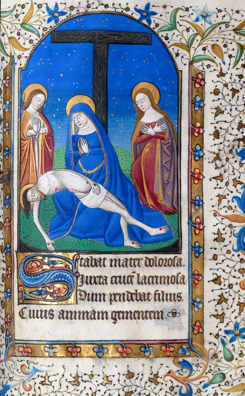 Heures à l'usage de Rome (15e siècle) : Stabat mater dolorosa. © Bibliothèque publique et universitaire de Valence.