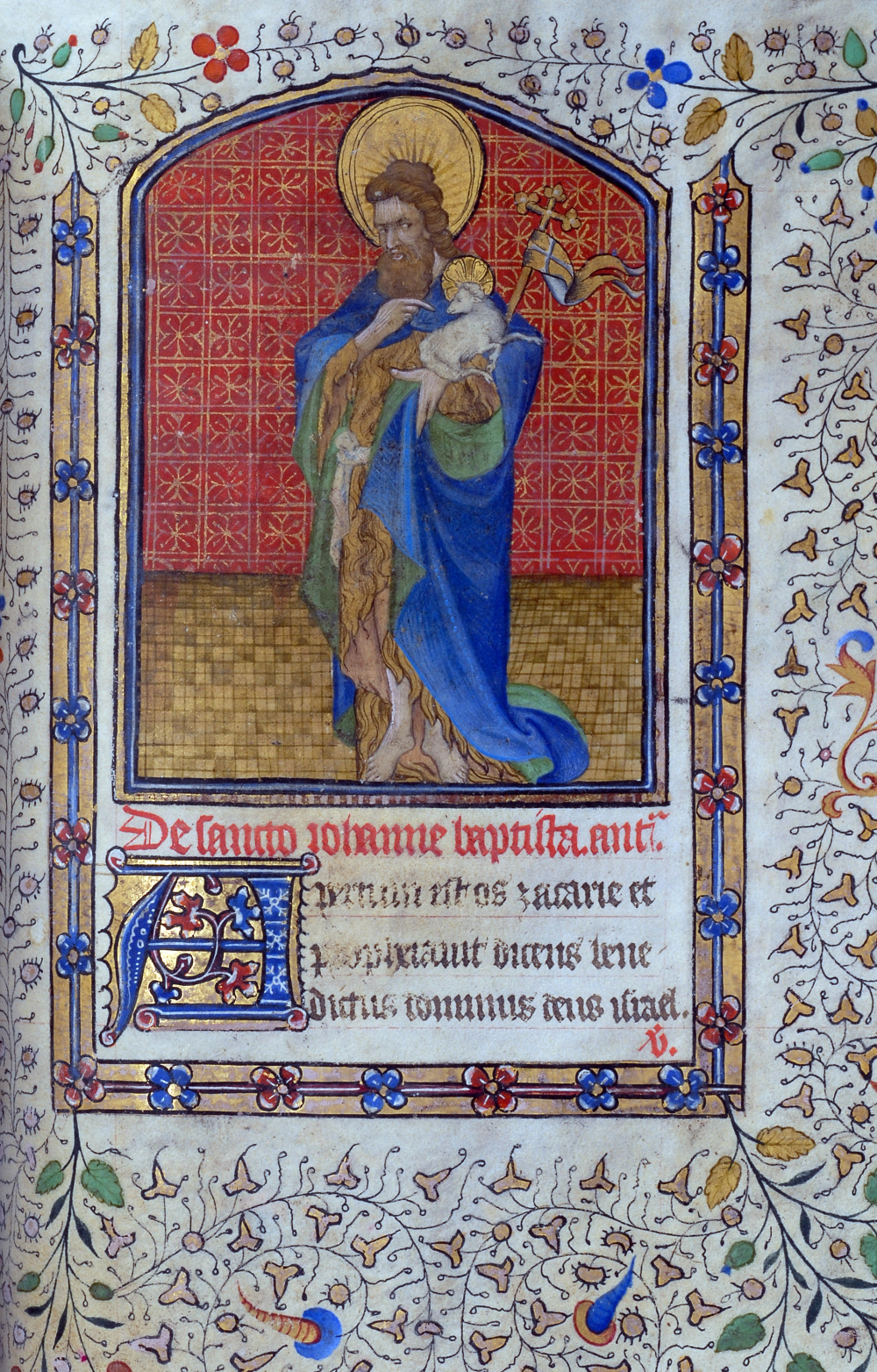 Heures à l'usage de Rome (15e siècle) : Saint Jean Baptiste. © Bibliothèque publique et universitaire de Valence.
