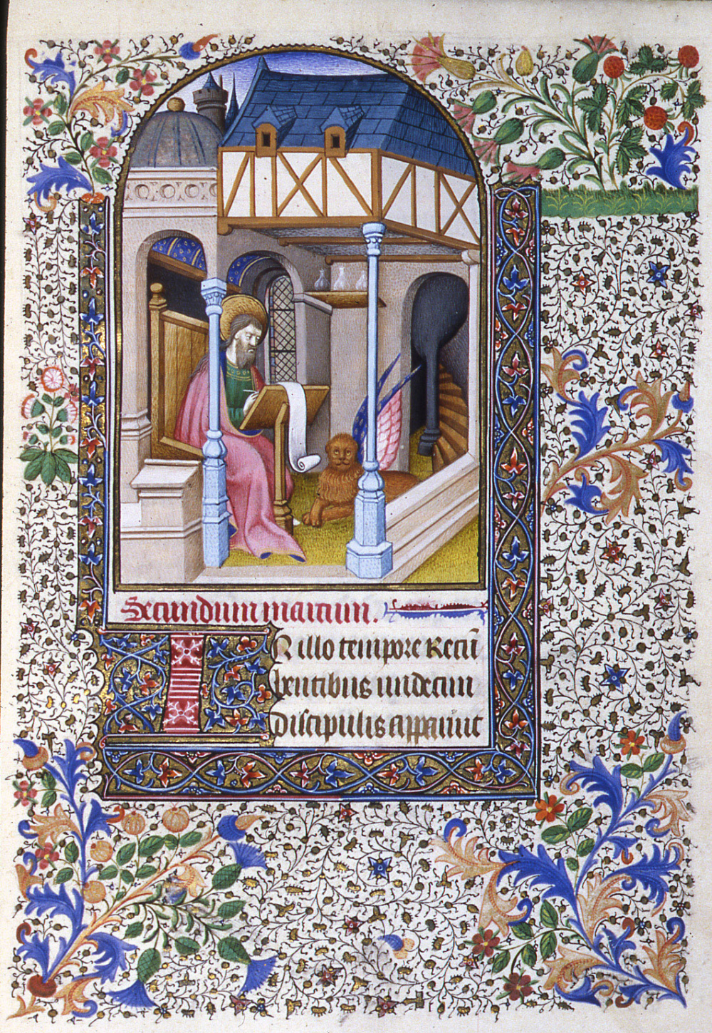 Heures latines à l'usage de Paris (15e siècle) : Saint Marc. © Bibliothèque municipale de Grenoble.