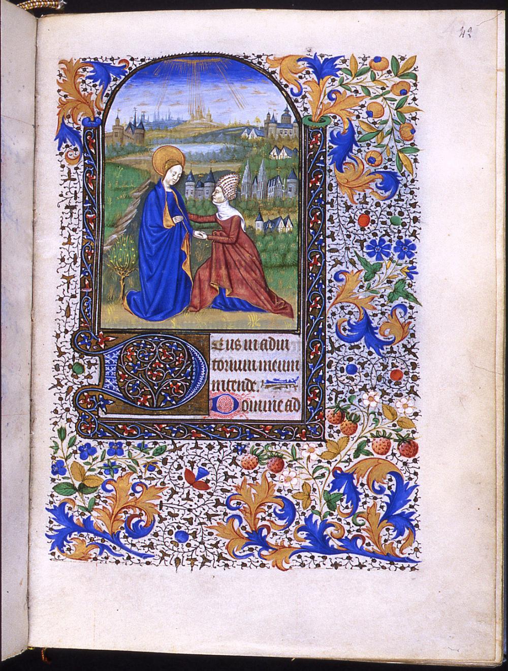 Heures latines à l'usage de Paris (15e siècle) : Visitation. © Bibliothèque municipale de Grenoble.