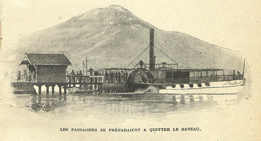 Débarquement de passagers. Amour d'Automne, André Theuriet, 1888. © Médiathèque d'Annecy.<br>