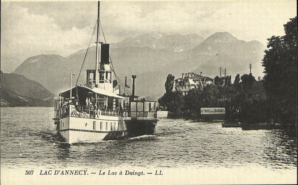 Le lac d'Annecy depuis Duingt. © Médiathèque d'Annecy.<br>