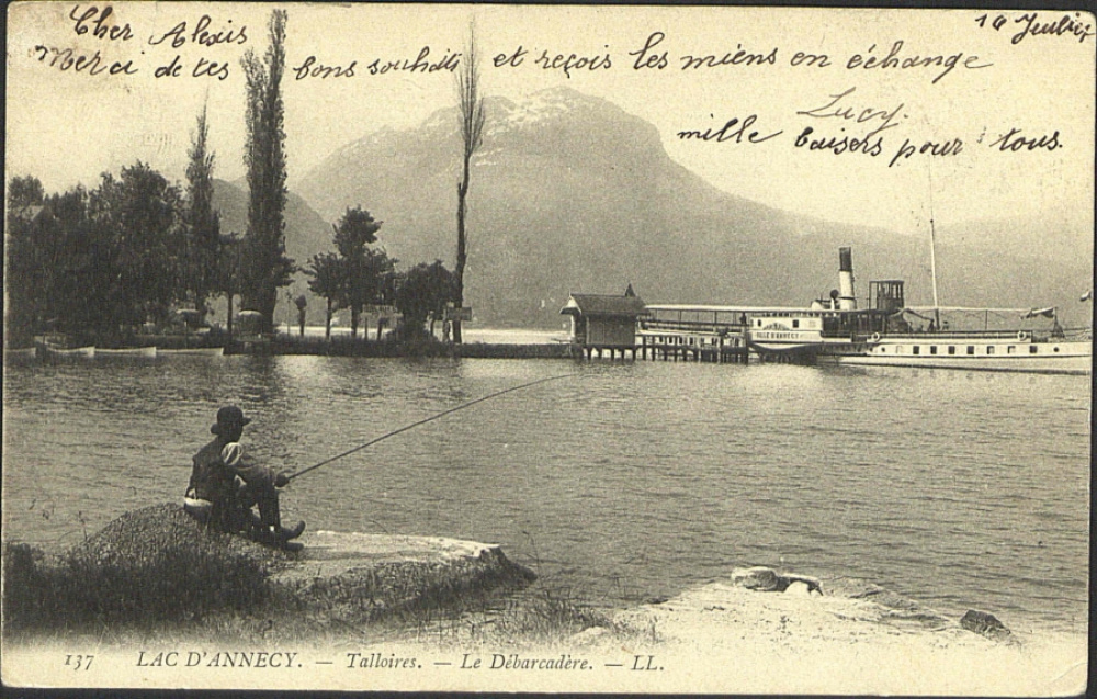 Le débarcadère de Talloires. © Médiathèque d'Annecy.<br>